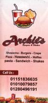 Archies menu